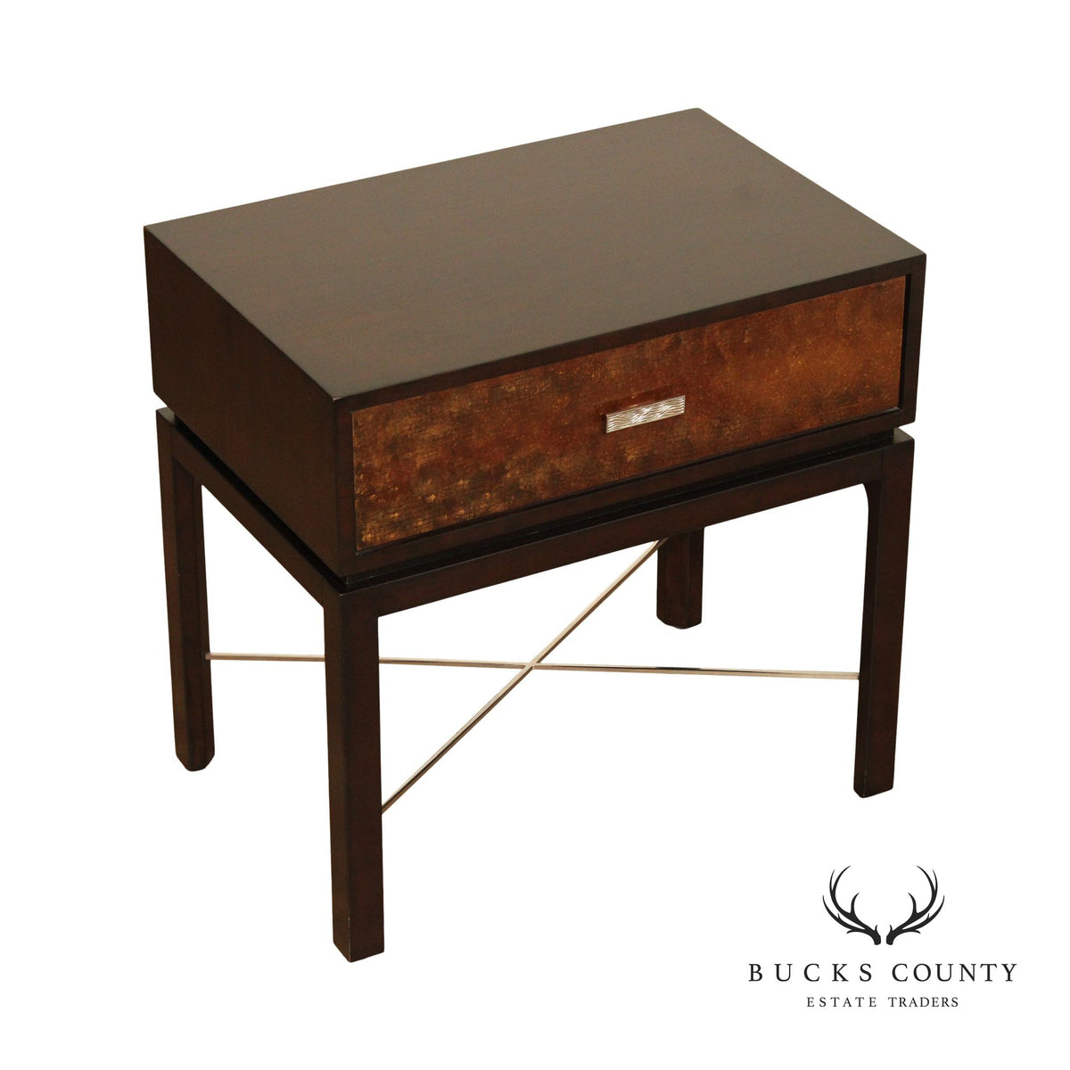 Theodore Alexander Contemporary 'Gold Leaf' One-Drawer Side Table