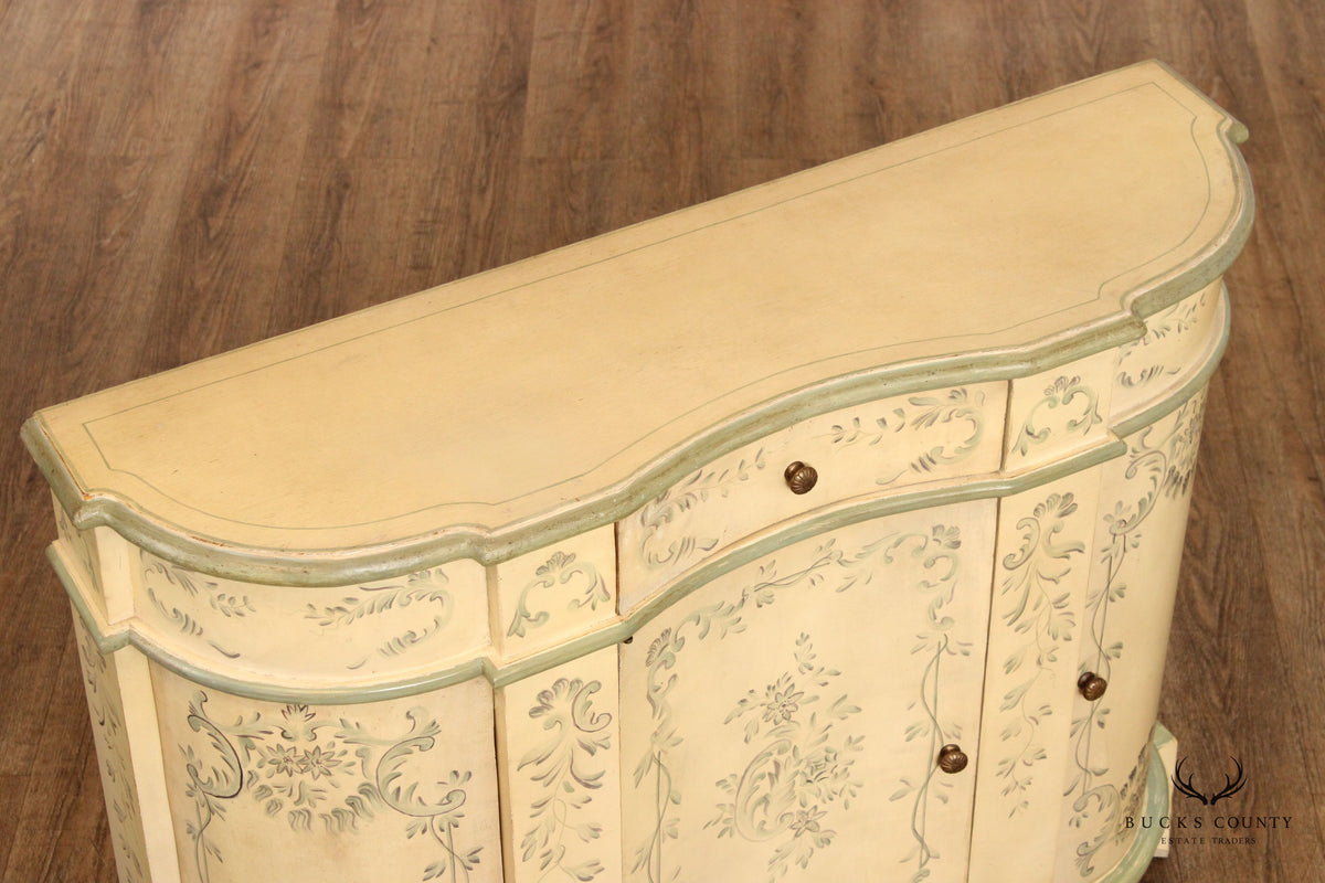 Italian Venetian Style Paint Decorated Serpentine Front Console