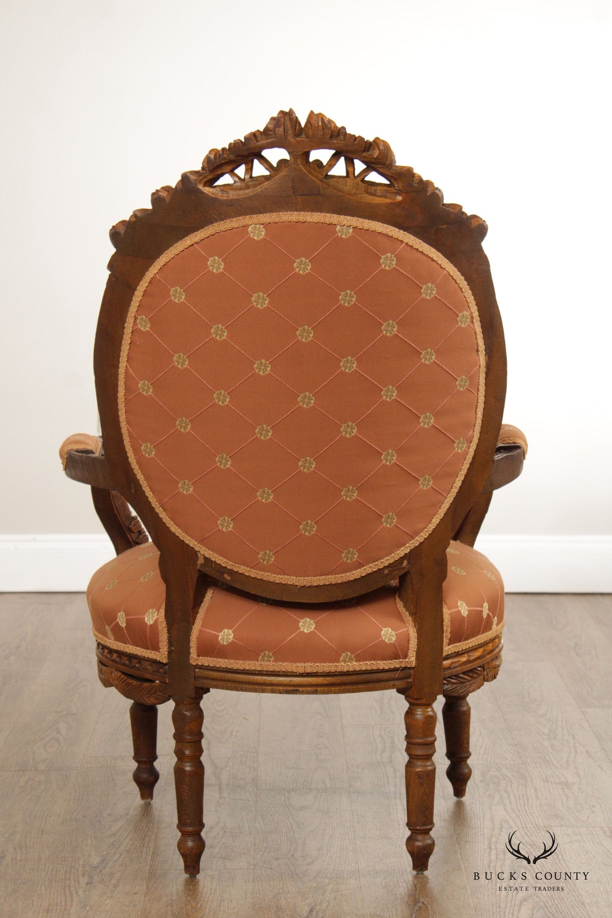 French Louis XVI Victorian Style Carved Armchair