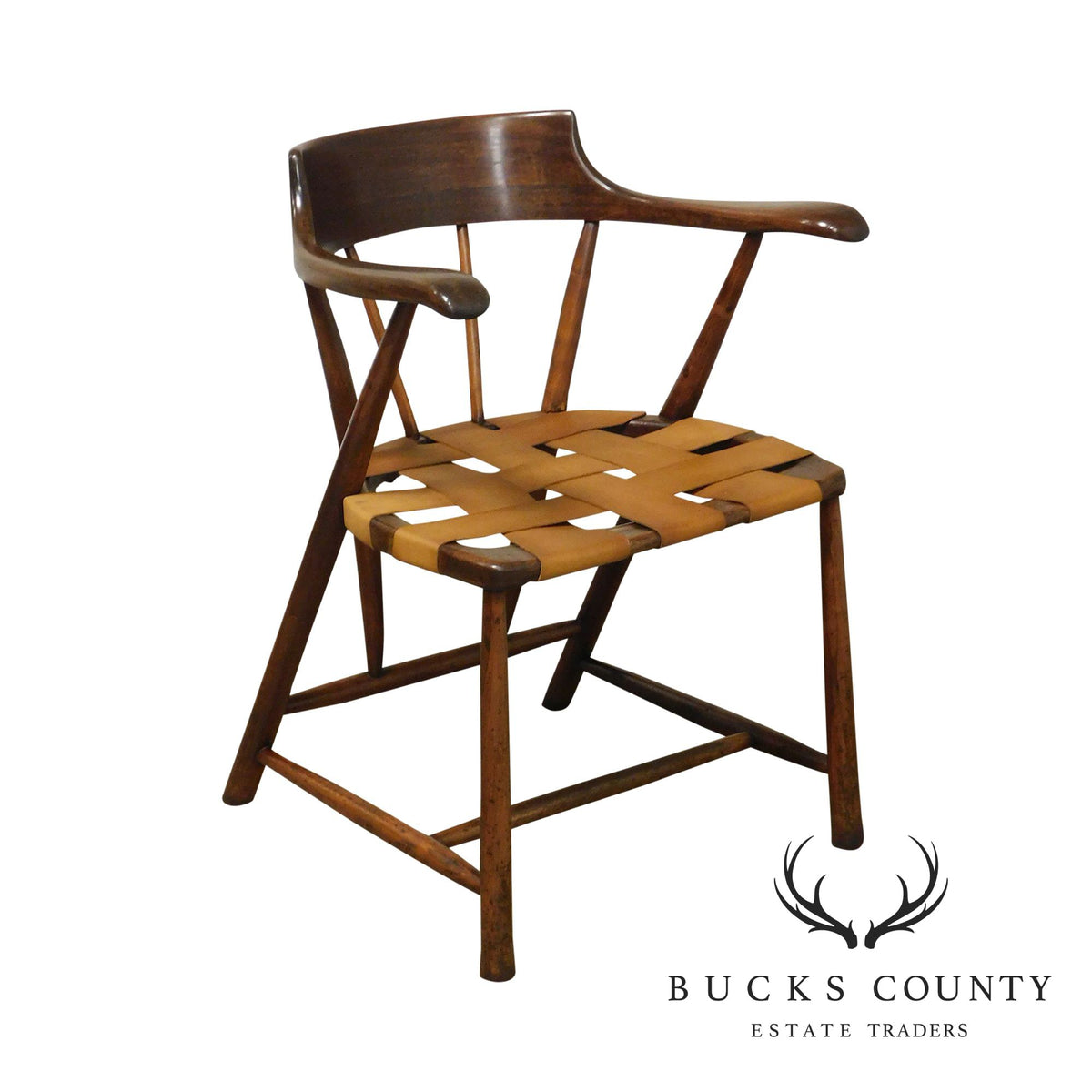 Wharton Esherick Sculpted Walnut Captain's Chair