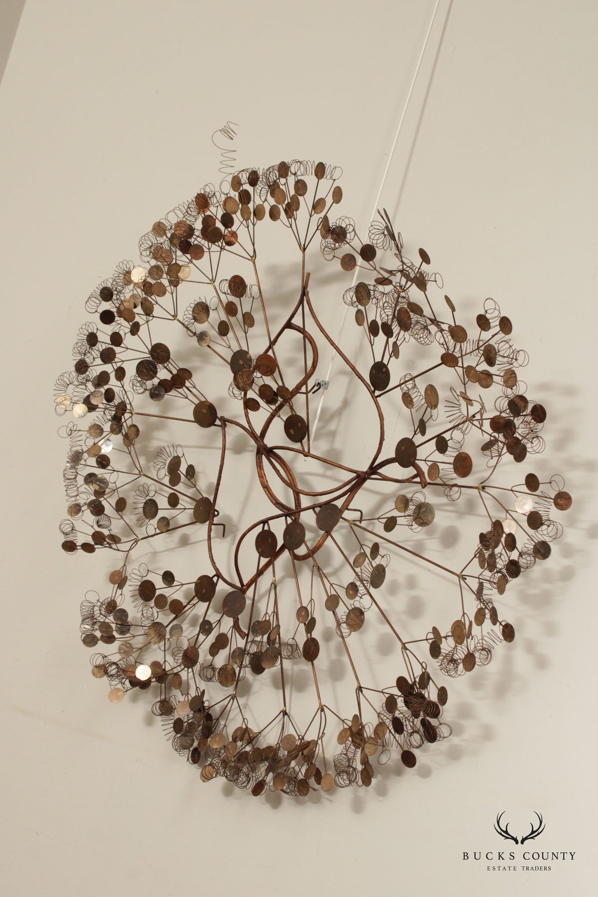 Curtis Jere Mid Century Modern Large Raindrops Metal Wall Sculpture (B)