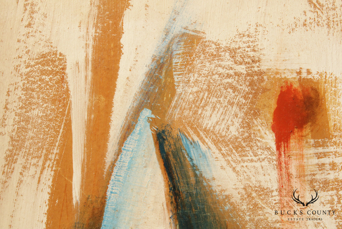 Mid Century Abstract Original Painting, Framed