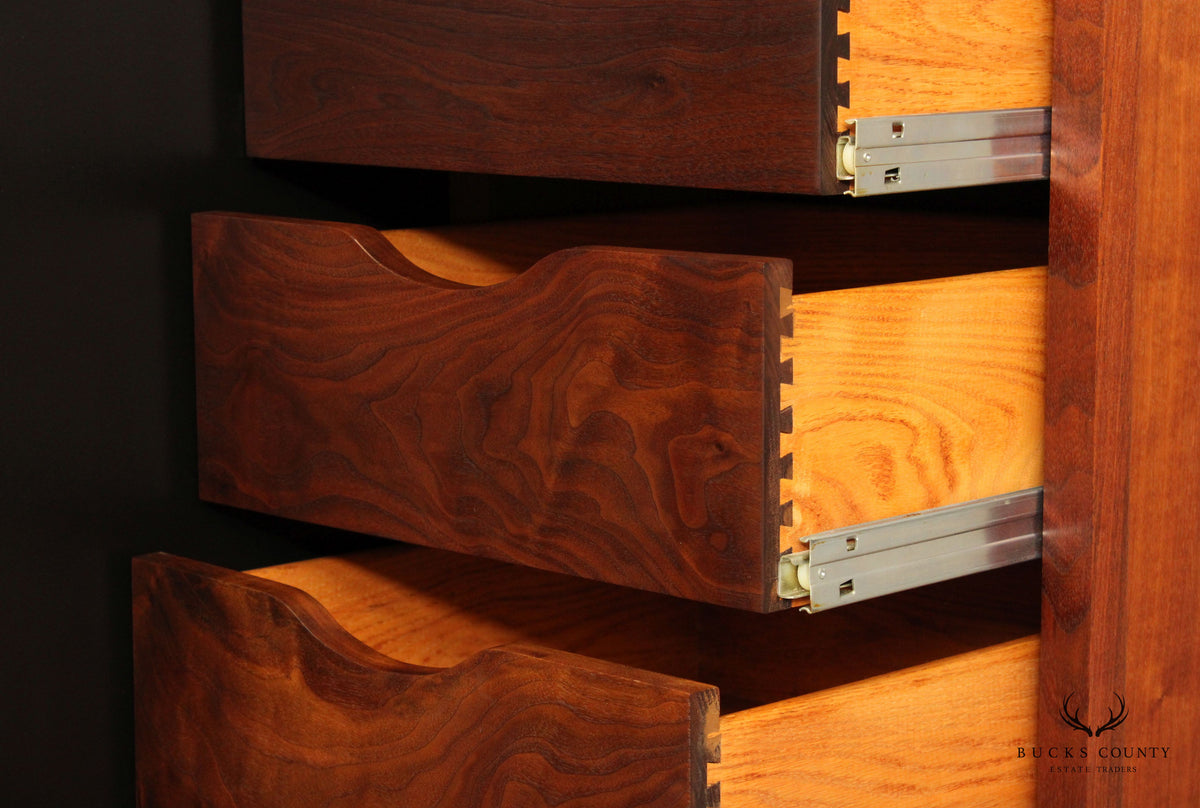 Mid Century Modern Walnut Pair of Cabinet Top Chests