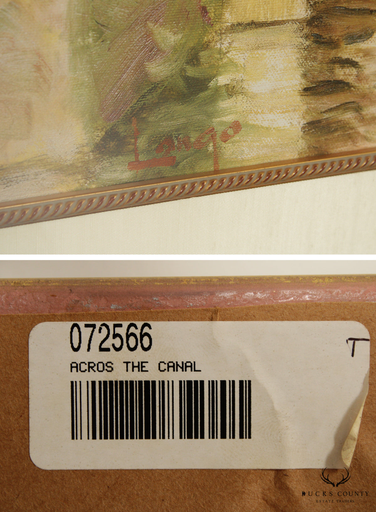 Michael Longo 'Across the Canal' Large Gilt Frame Impressionist Fine Art Print