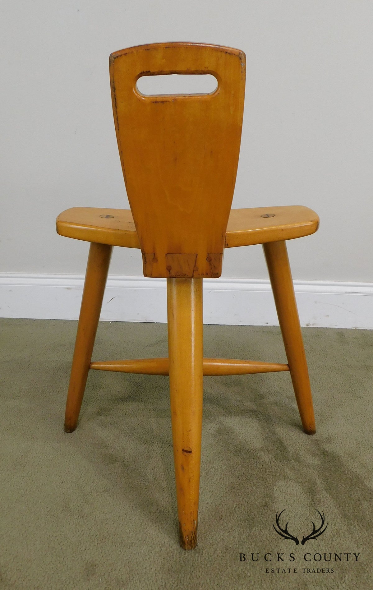 'W.B' Mid Century Modern Birch Wood Set of 4 'Birthing-Chair' Inspired Chairs