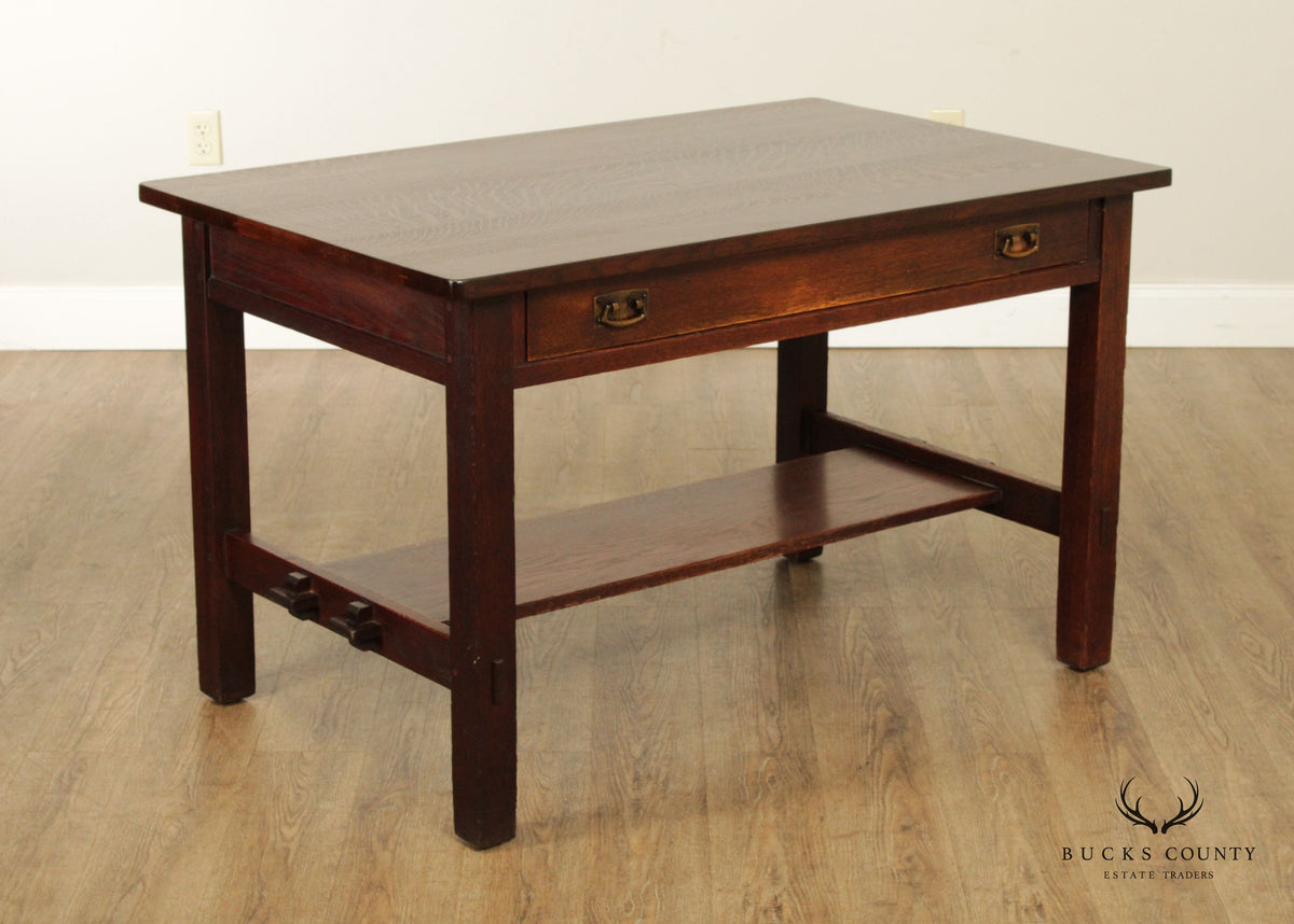 Antique L. & J.G. Stickley Mission Oak Library Table