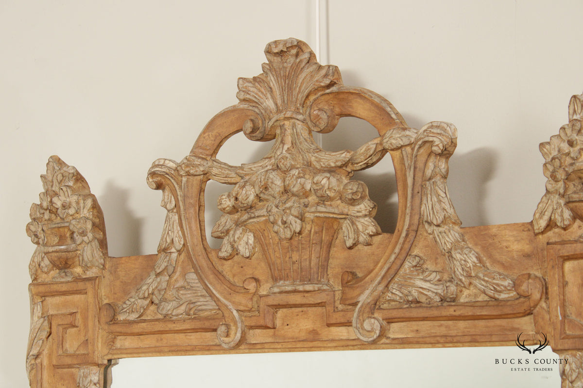 Louis XV Style Carved Wood Rectangular Wall Mirror