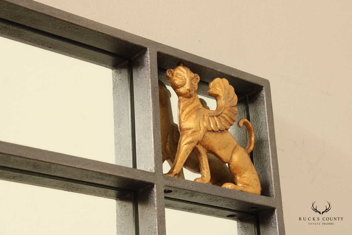 Neoclassical Revival Style Steel Frame Wall Mirror