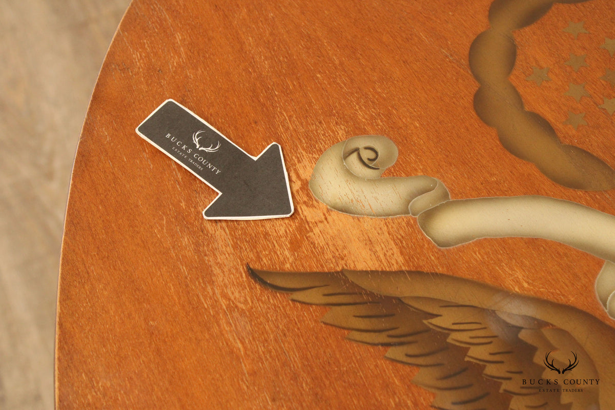 L. Hitchcock Federal Style Eagle Stenciled Tilt-Top Table