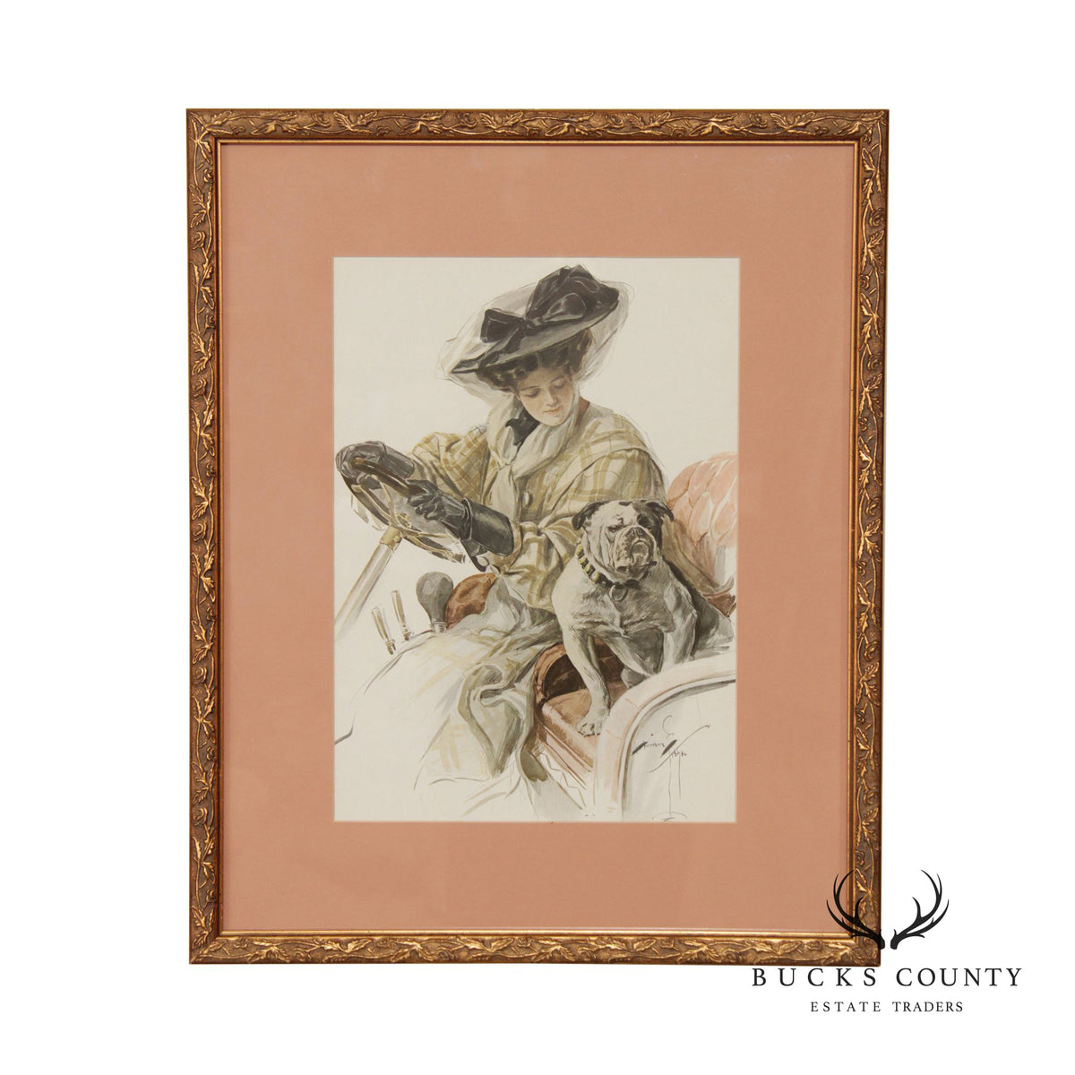 Harrison Fisher 'A Lucky Dog' Illustration Art Print