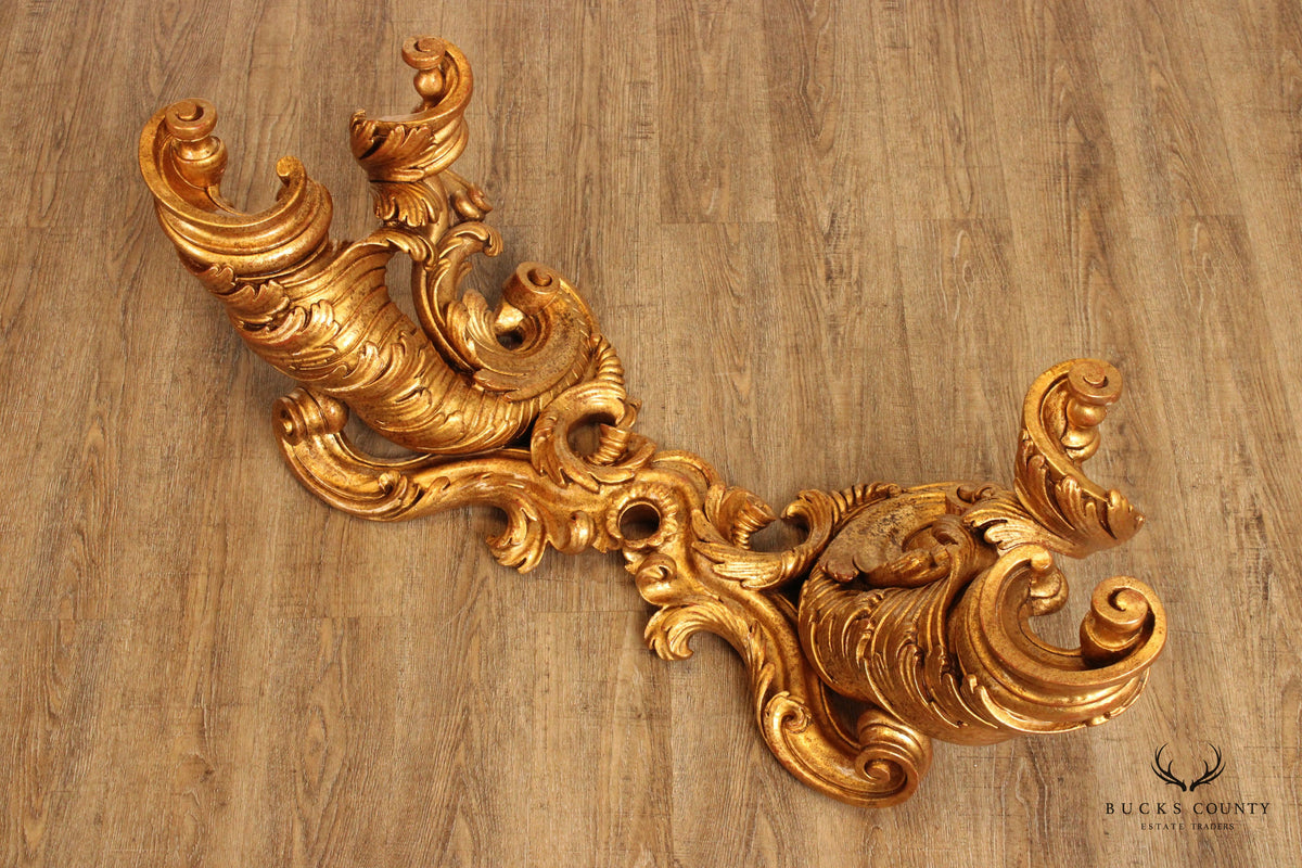 Italian Rococo Style Carved Gilt Wood Coffee Table Base