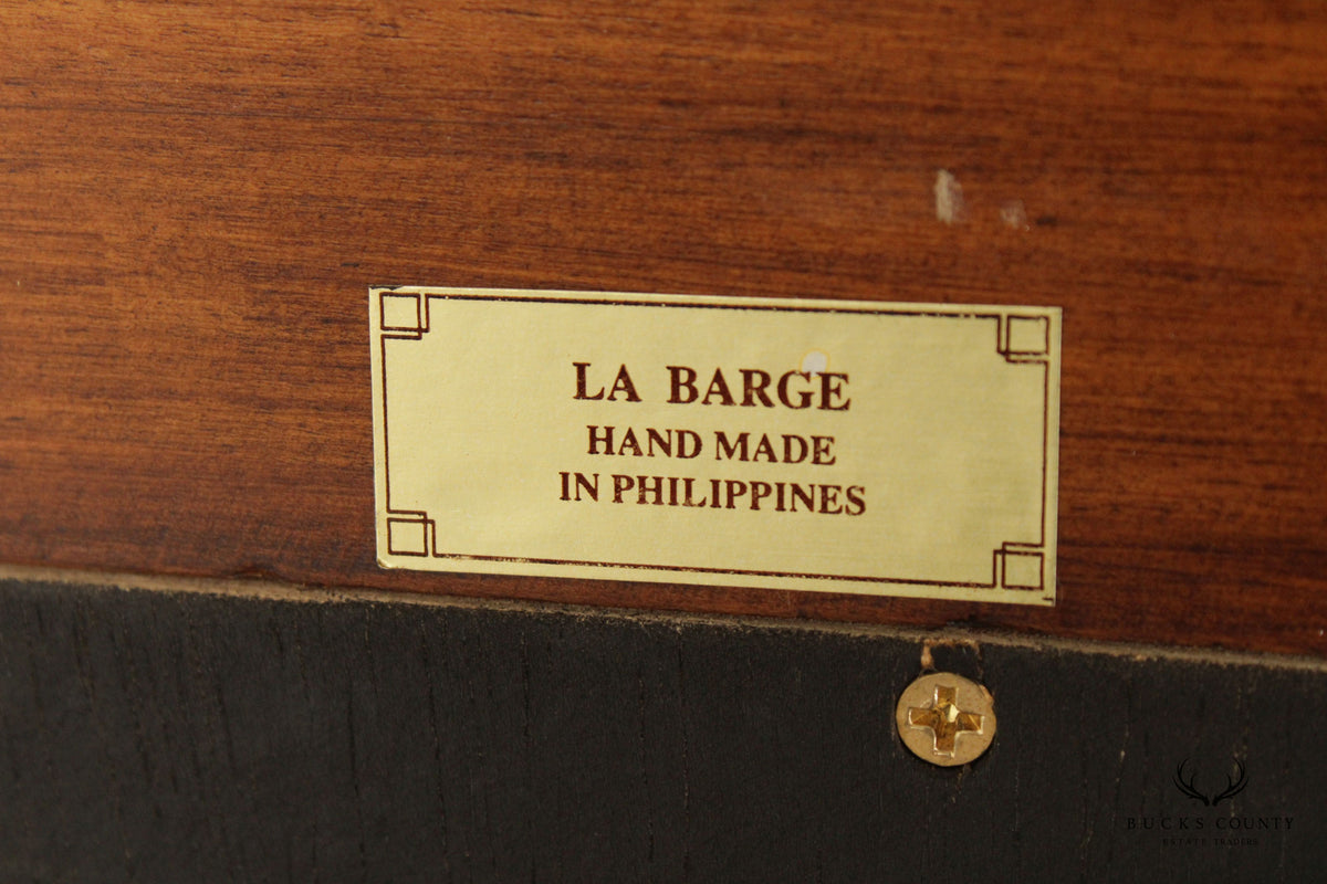 LaBarge Renaissance Style Mahogany And Bronze Swag Wall Mirror