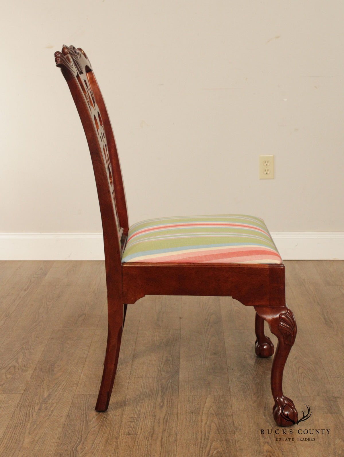 Chippendale Style Carved Mahogany Set of 10 Dining Chairs