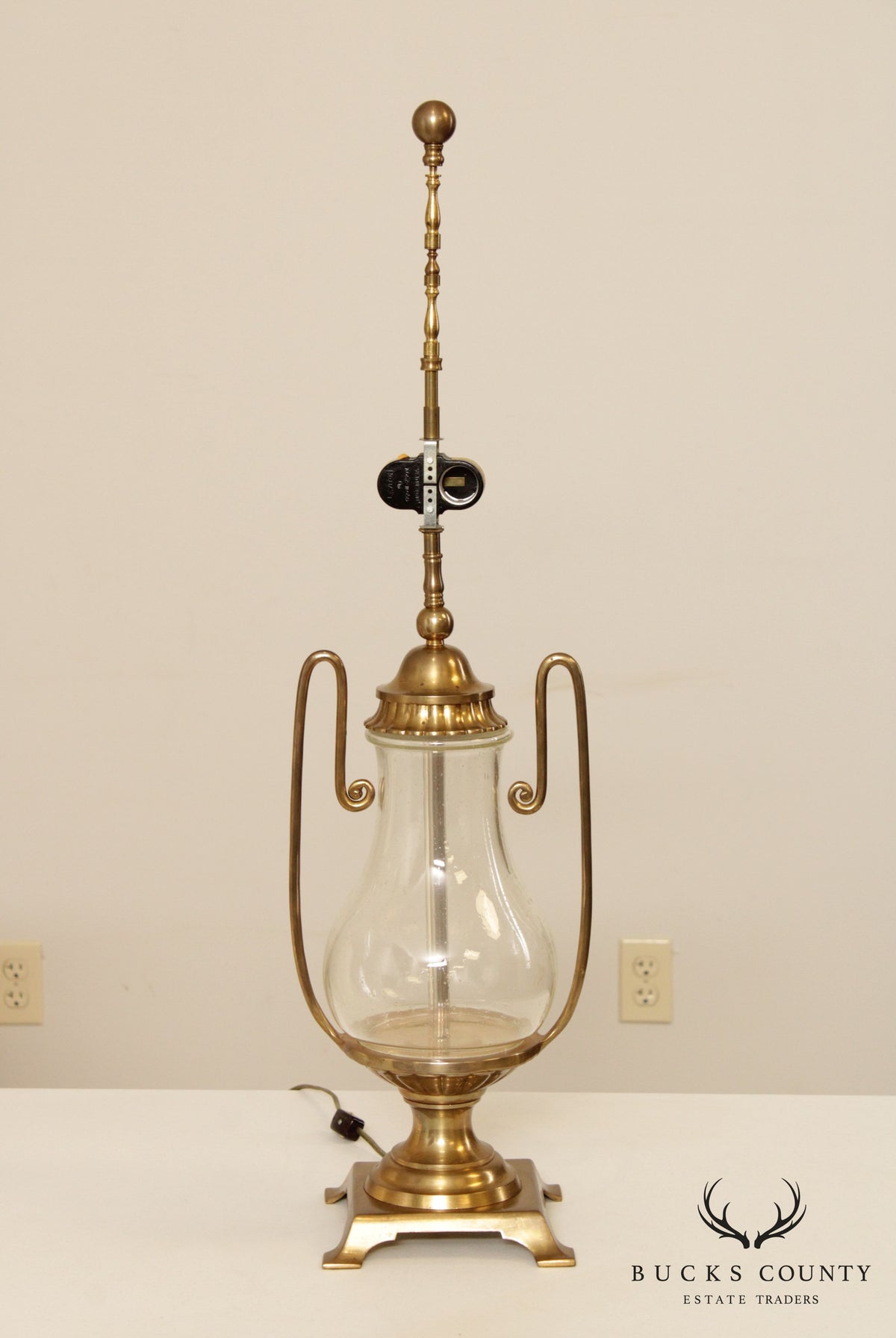 Chapman Seeded Glass and Brass Table Lamp