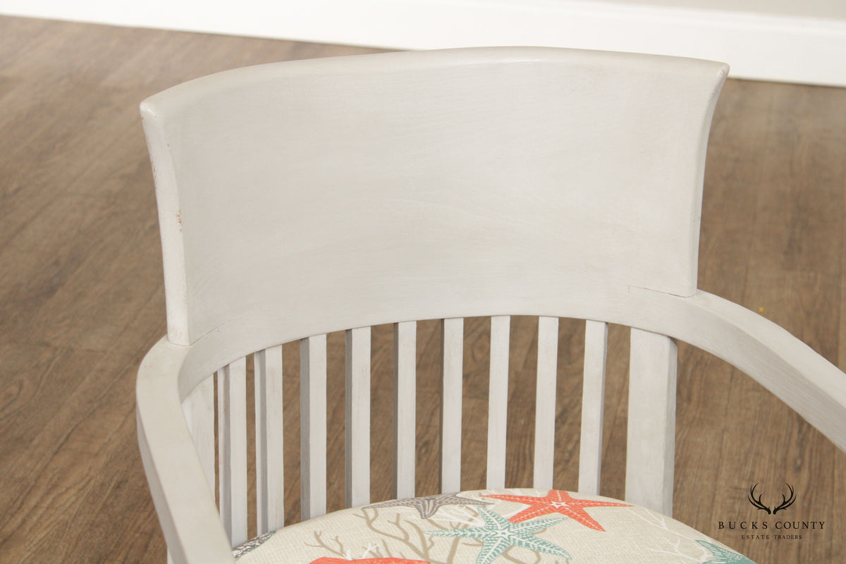 PAIR OF FRANK LLOYD WRIGHT INSPIRED BARREL CHAIRS