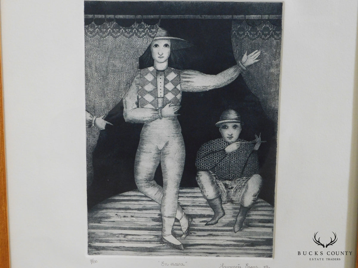 Laurencia Evans 'En Escena' Framed Engraving