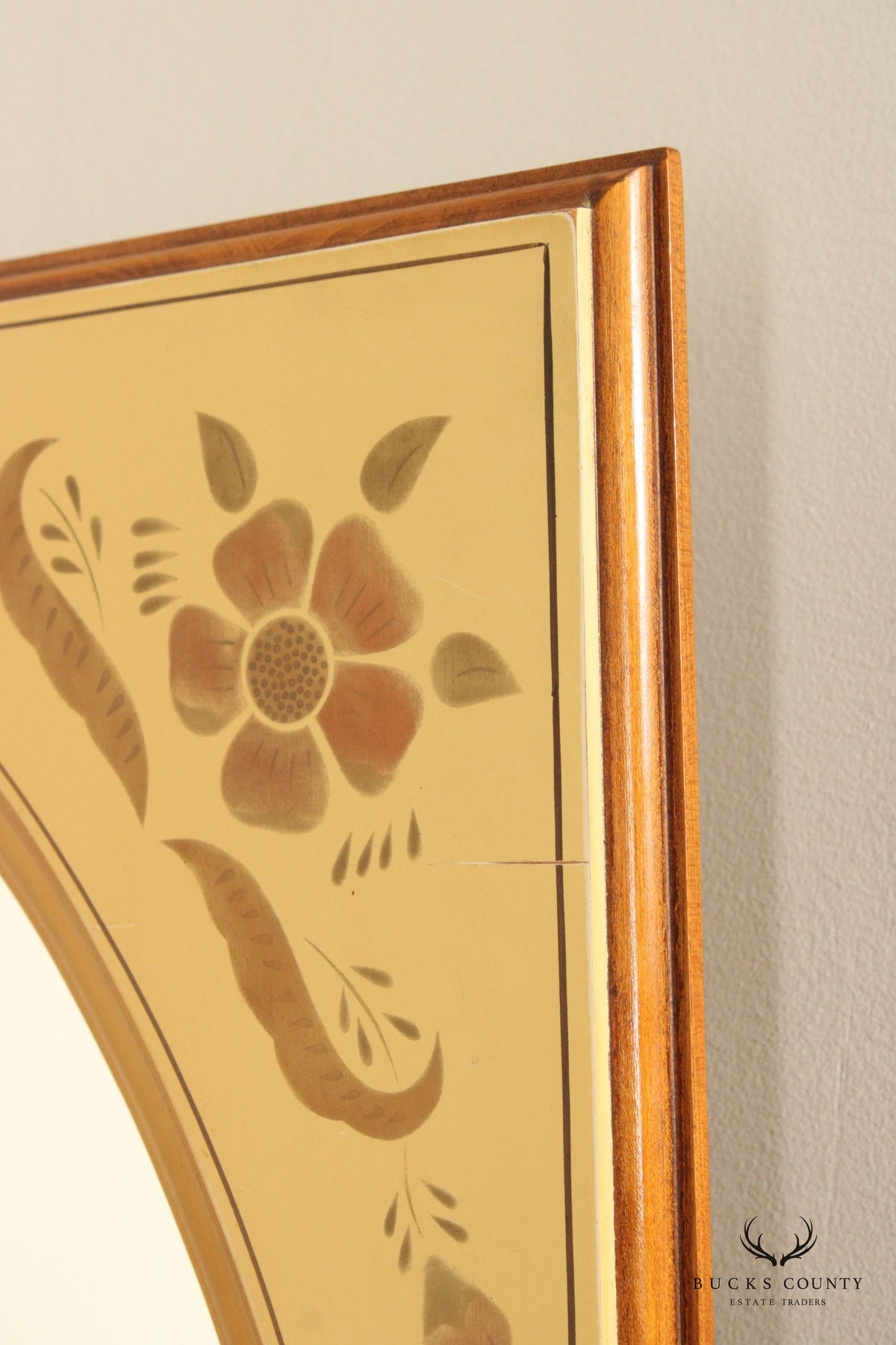 Ethan Allen Farmhouse Style Stencil-Painted Wall Mirror