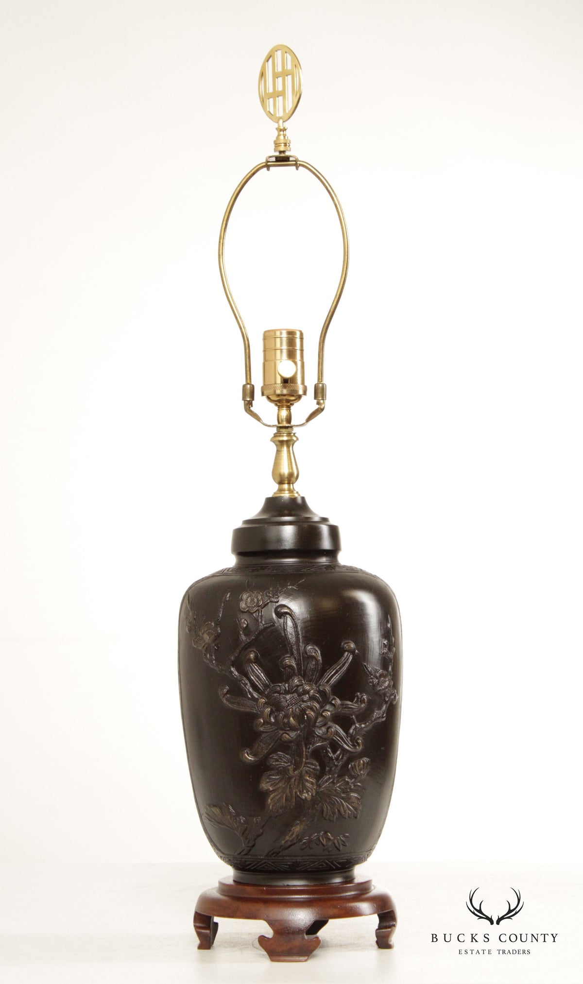 Heyward House Chinoiserie Bronze Table Lamp