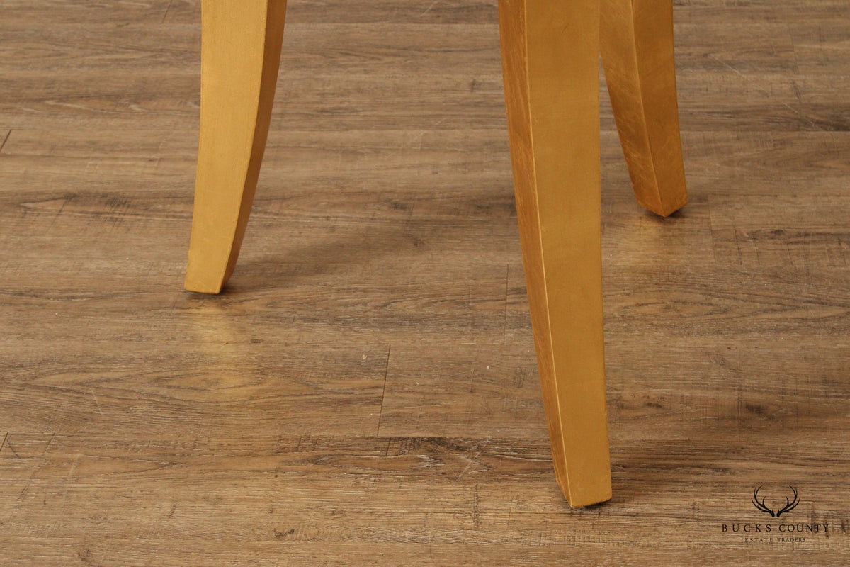 Hollywood Regency Pair of Gold Painted Side Tables