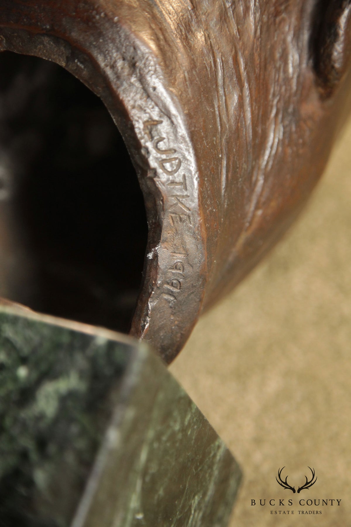 Lawrence Ludtke 1990s Male Bronze Bust