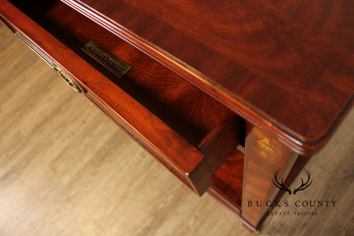 Maitland Smith Regency Style Inlaid Mahogany Two-Tier Server