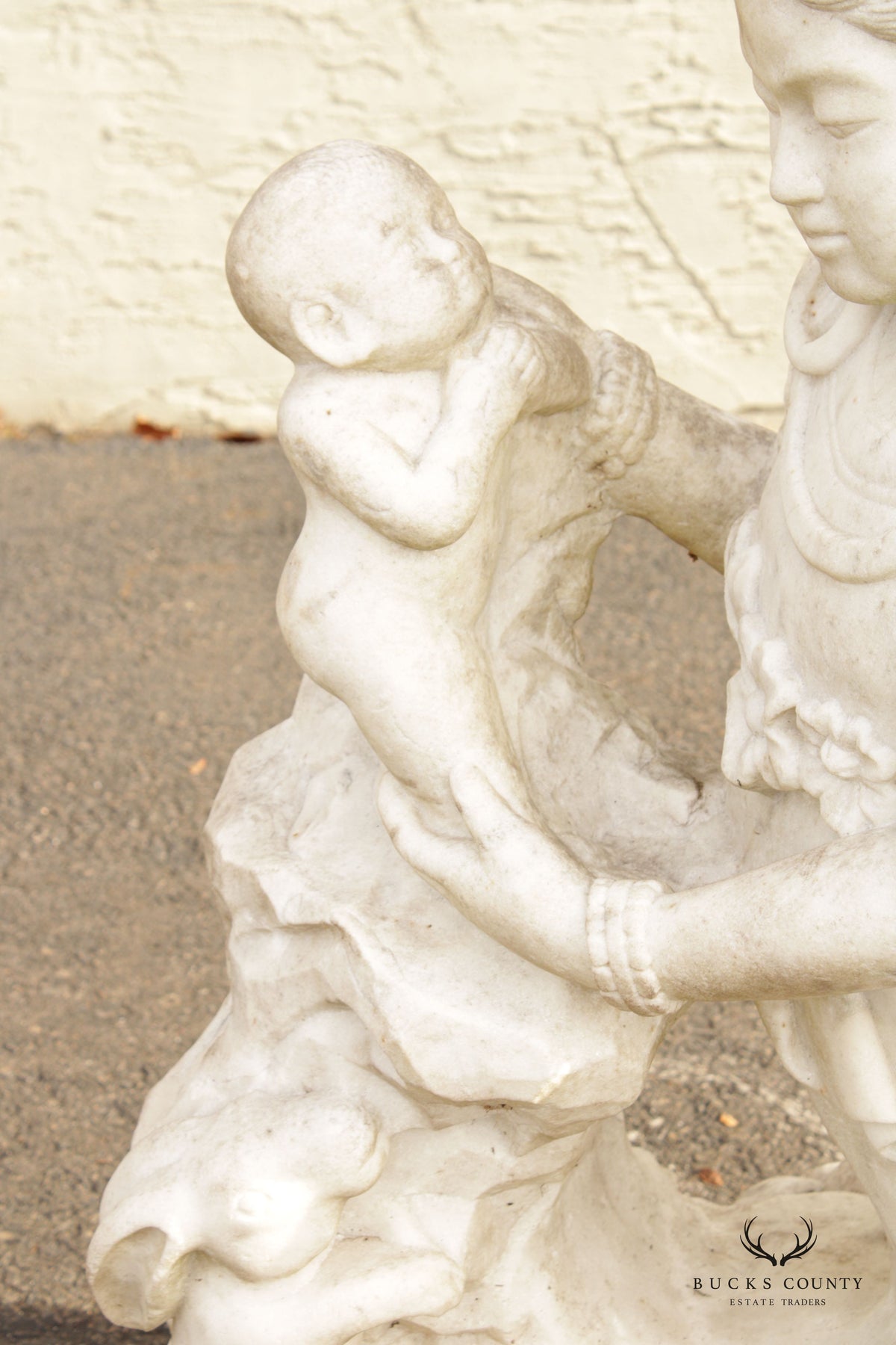 Asian Style Large Figural Marble Outdoor Garden Statue