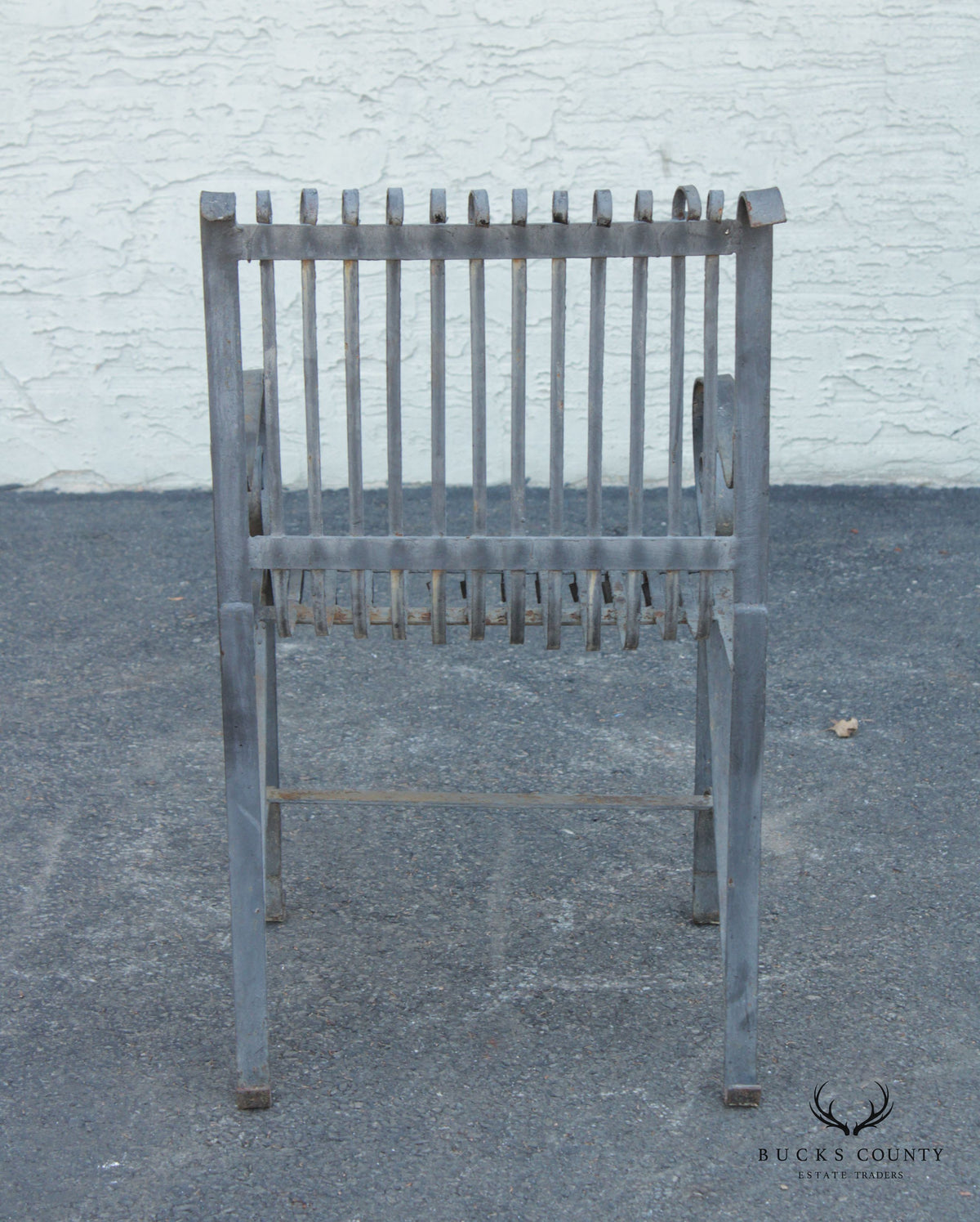 Antique Wrought Iron Scroll Garden Armchair