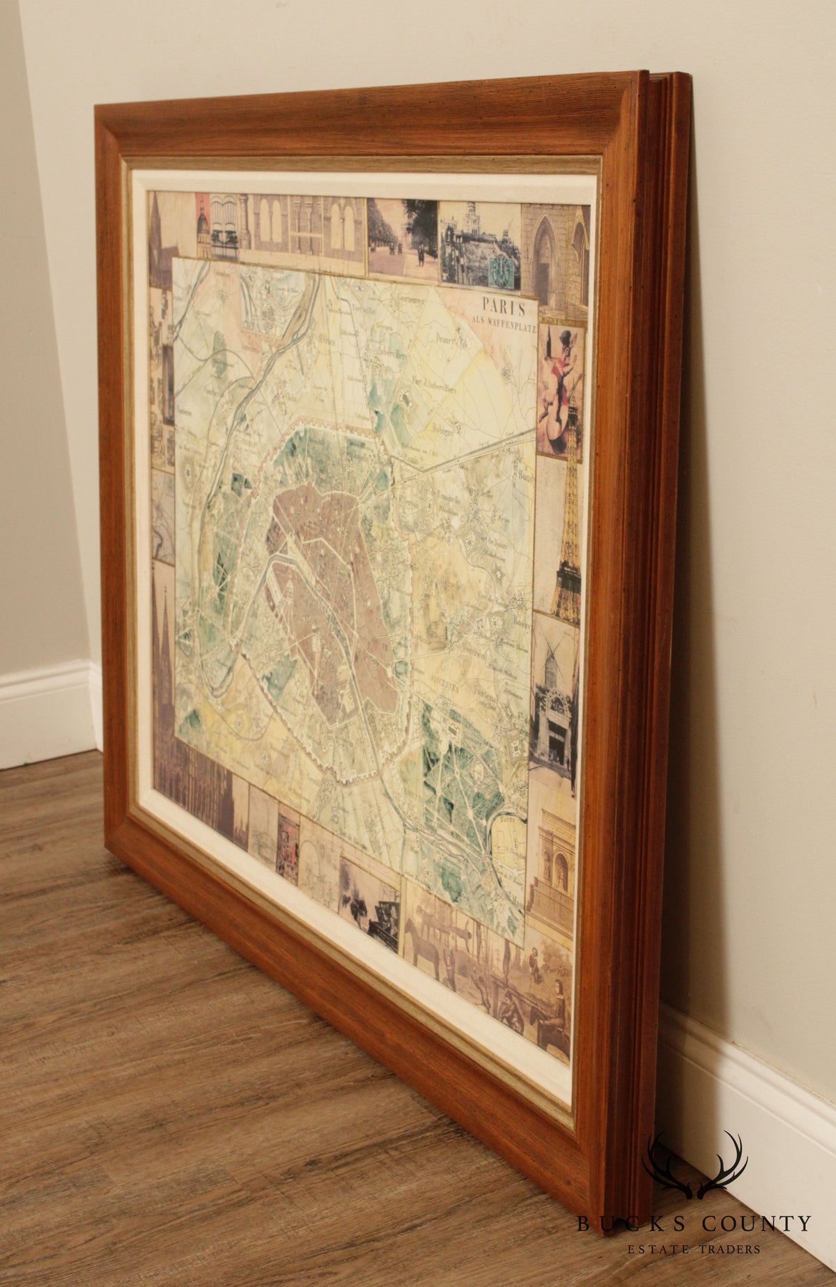 Large, Vintage Plan of Paris Als Waffen Platz