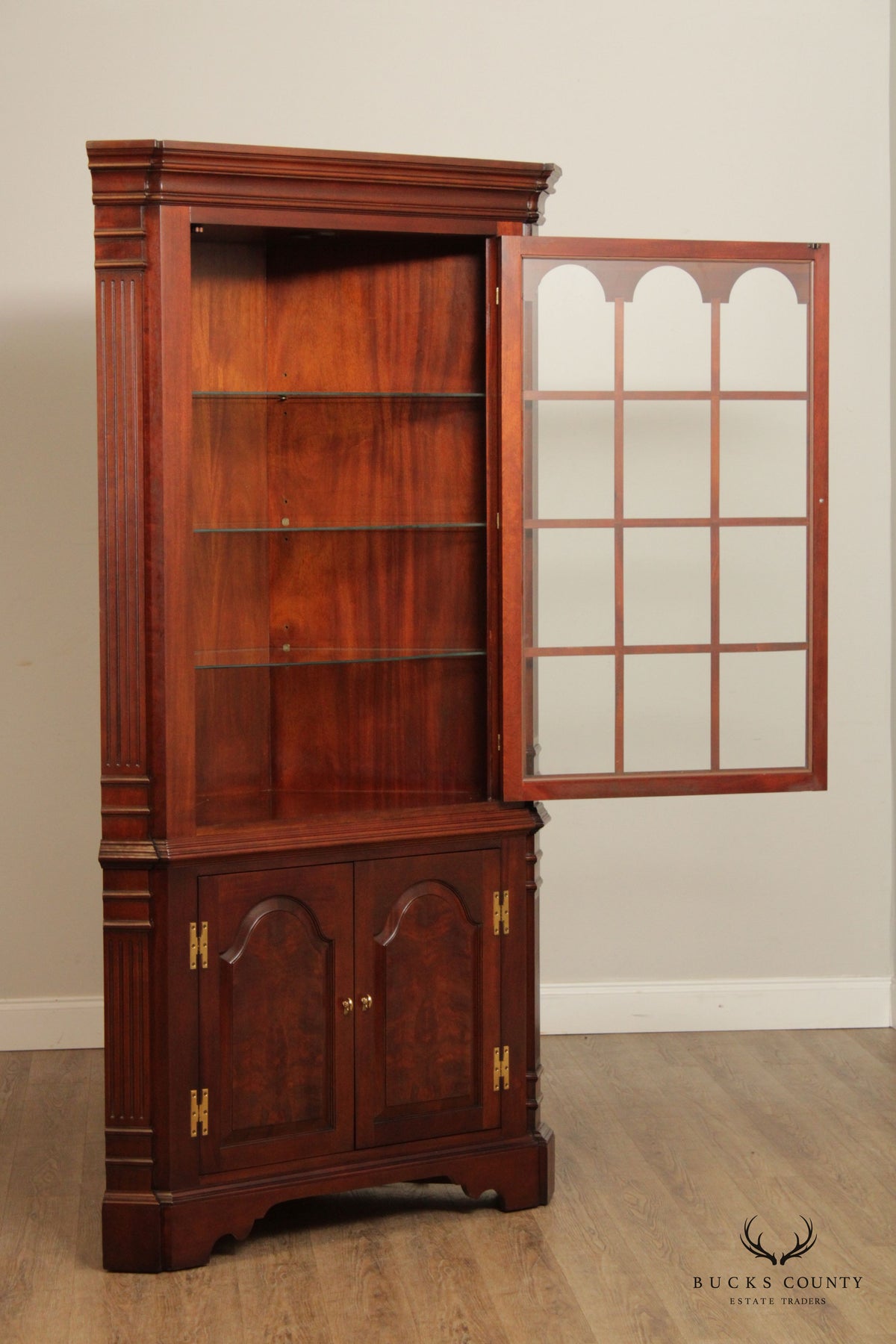 Councill Chippendale Style Mahogany Corner Cabinet