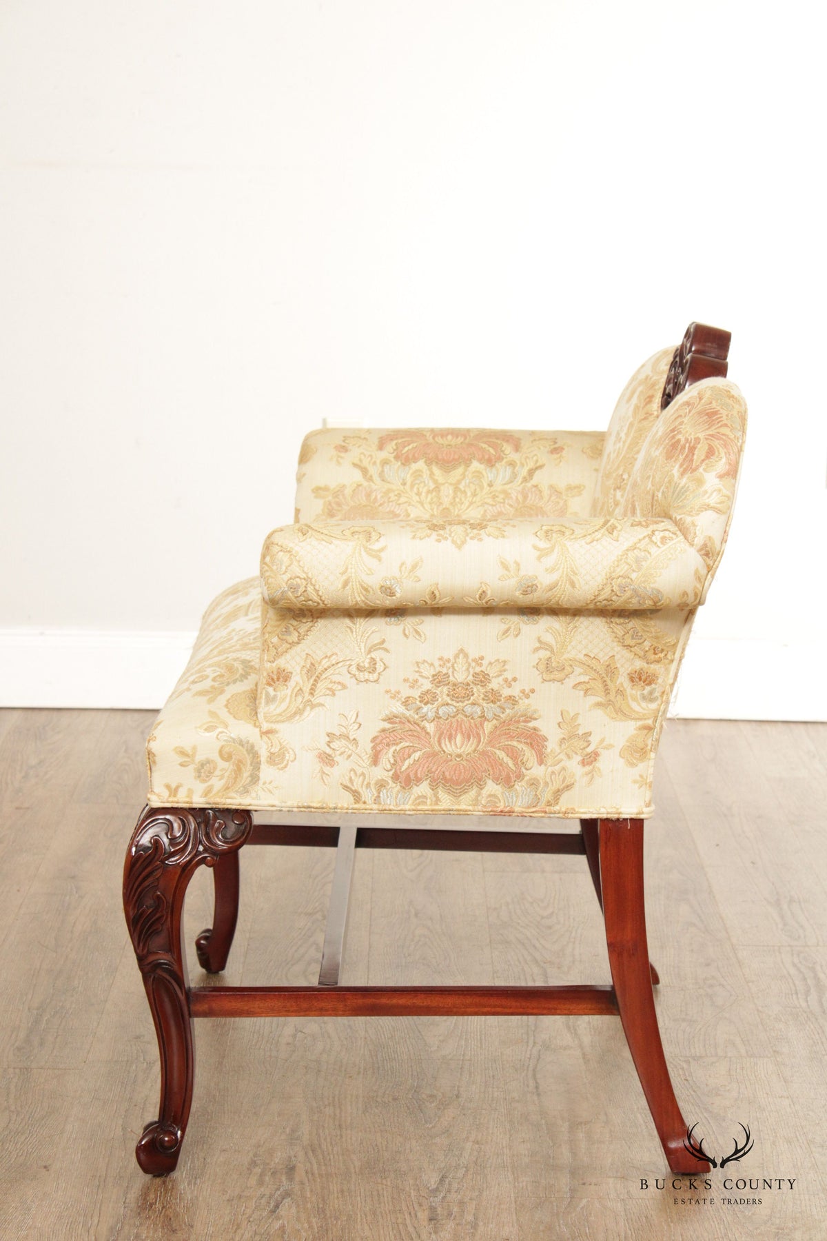 Quality French Victorian Style Custom Upholstered Petite Settee