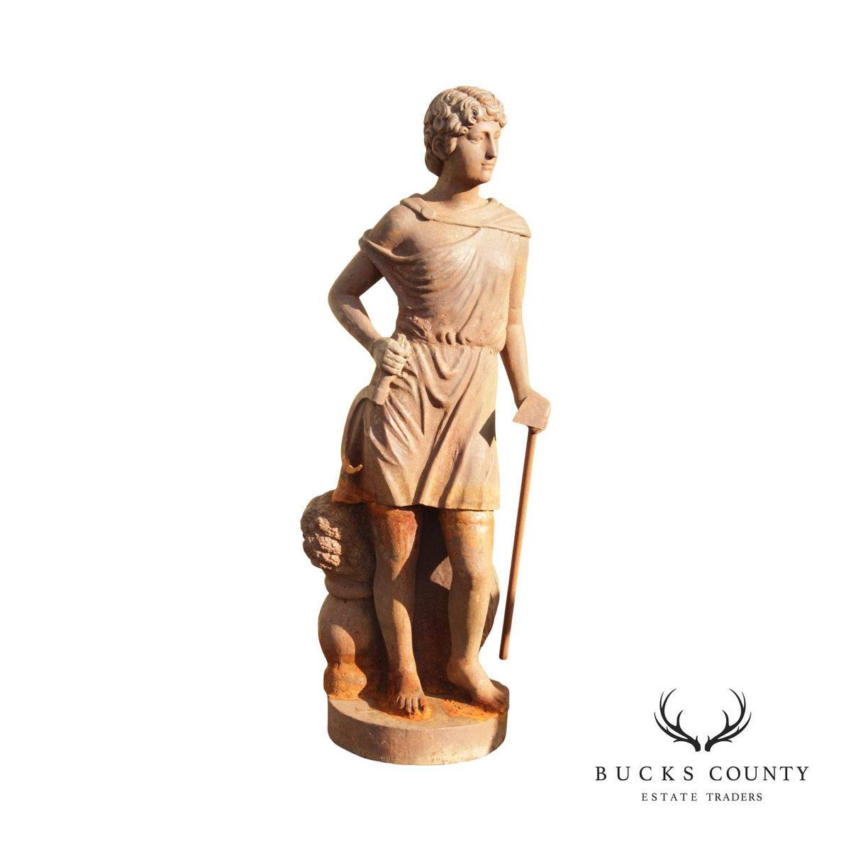 Classical Style Figural Life-Size Cast Iron Garden Statue