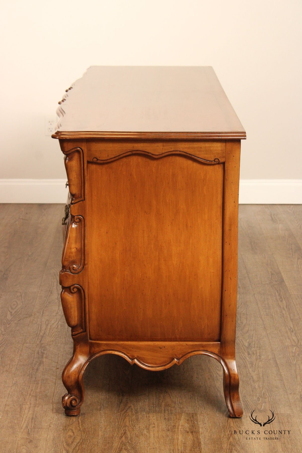 French Louis XV Style Vintage Bombe Triple Dresser