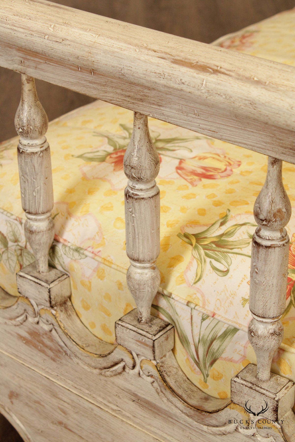 Berkeley Hall Collection French Country Style Distress Painted Sofa