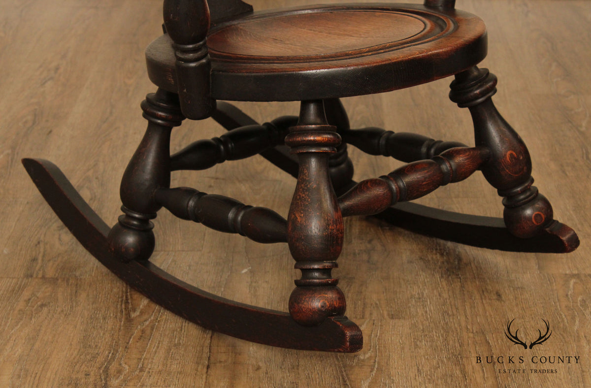 Antique George Arndt Oak Carved Rocker
