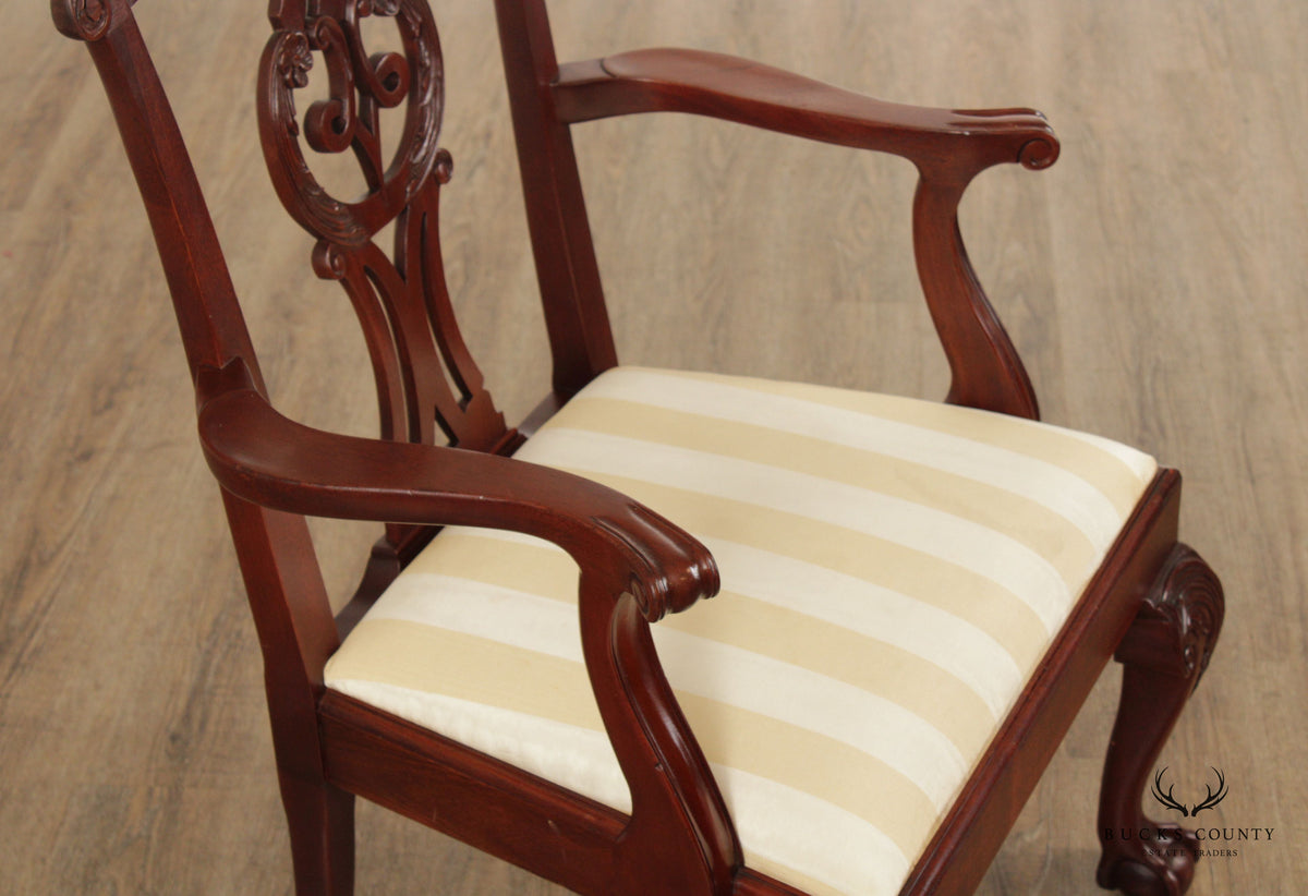 Baker Furniture Chippendale Style Carved Mahogany Armchair