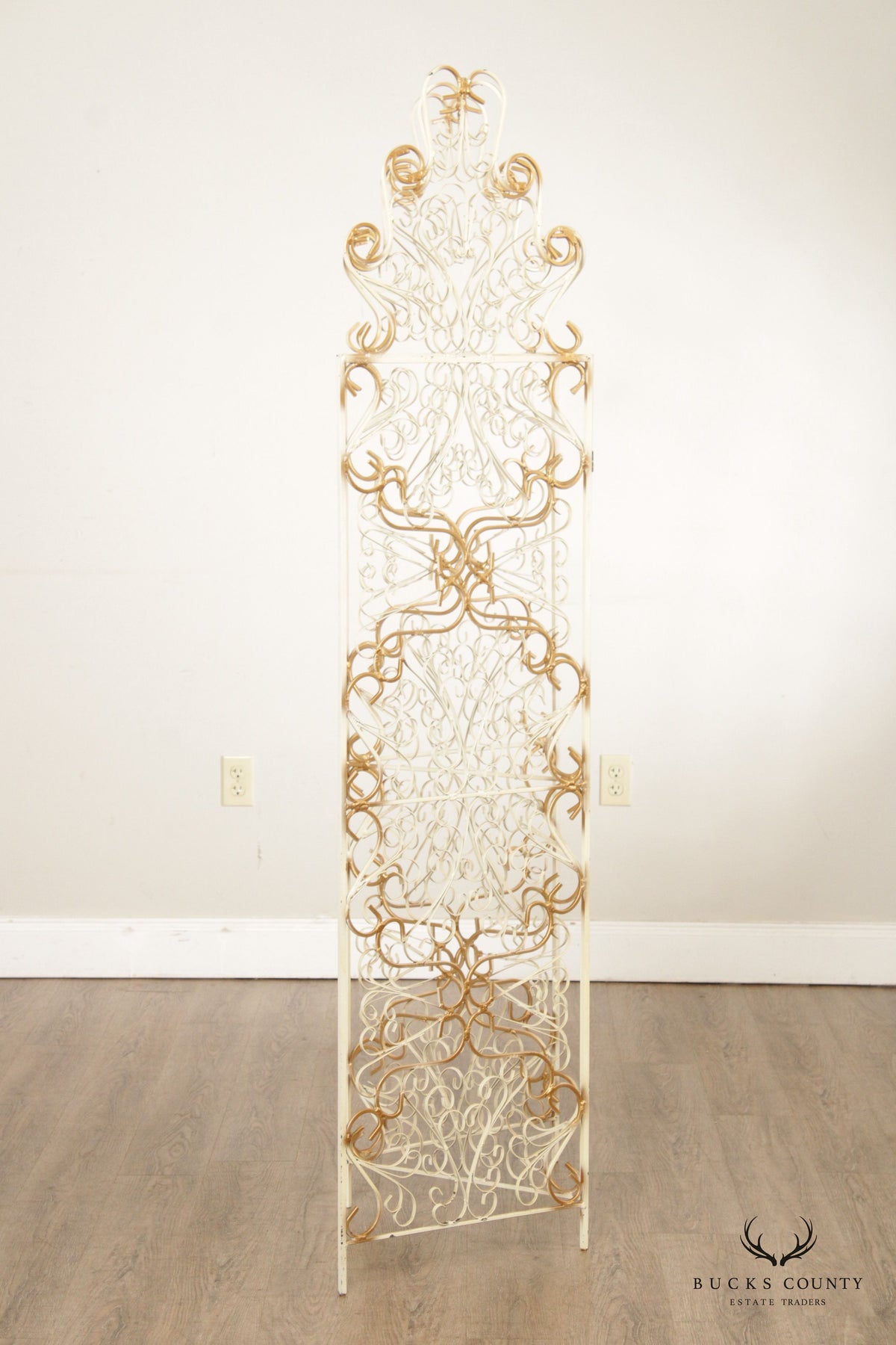 Mid Century Wrought Iron Three-Panel Folding Screen
