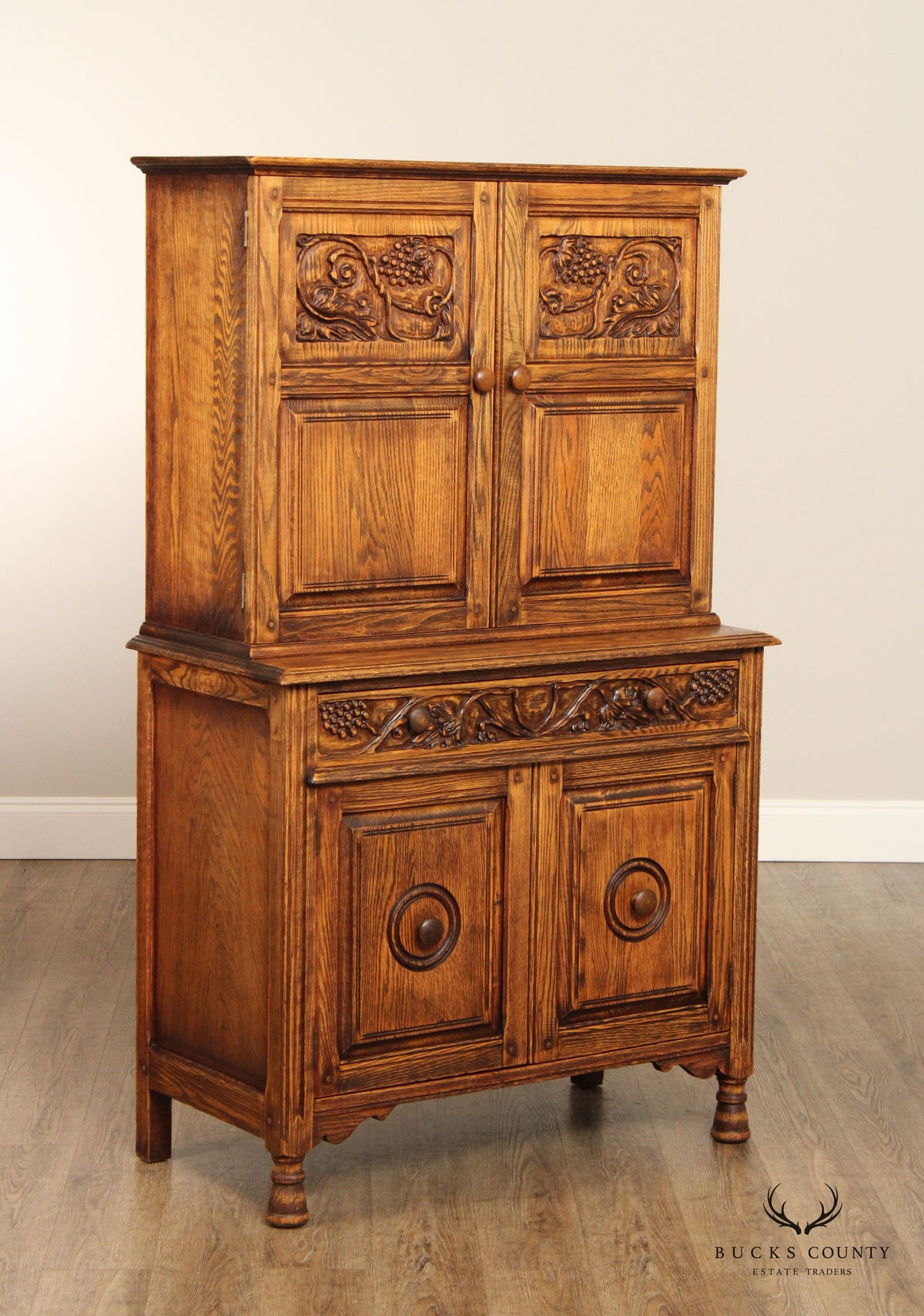 Jamestown Lounge Co. Feudal Oak Storage Cupboard Hutch