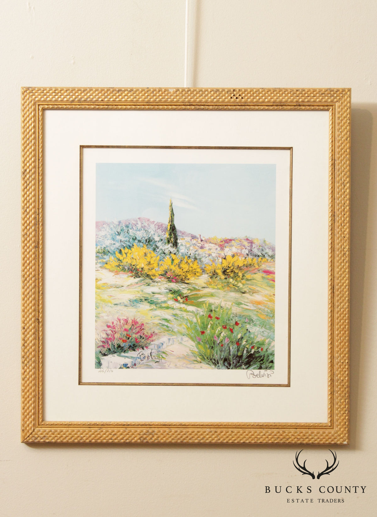 Vintage Impressionist Landscape 'Summer Light' Lithograph, by 'Belvis'