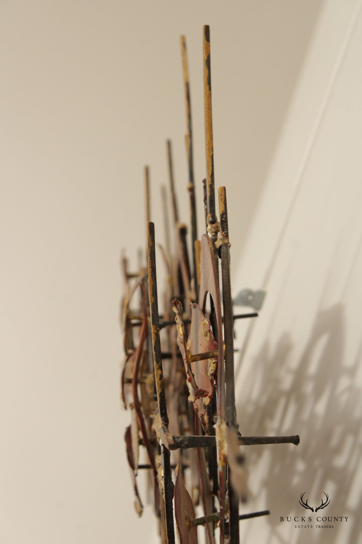 Mid Century Modern Brutalist Metal Wall Sculpture