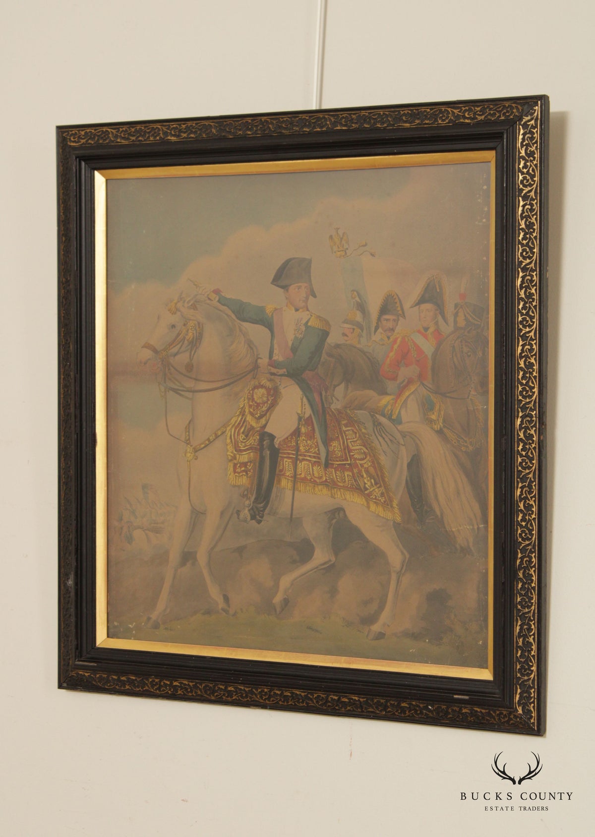 Equestrian Portrait of Napoleon Bonaparte Vintage Lithograph Print, After Charles François Gabriel Levachez