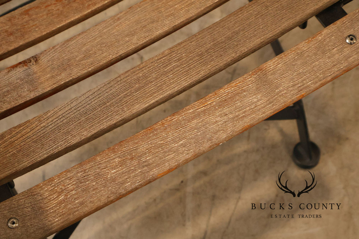 French Style Teak and Wrought Iron Five-Piece Bistro Set
