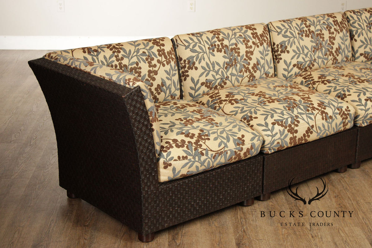 Orlando Diaz-Azcuy For McGuire Cambay Woven Wicker4 Part Sectional Sofa