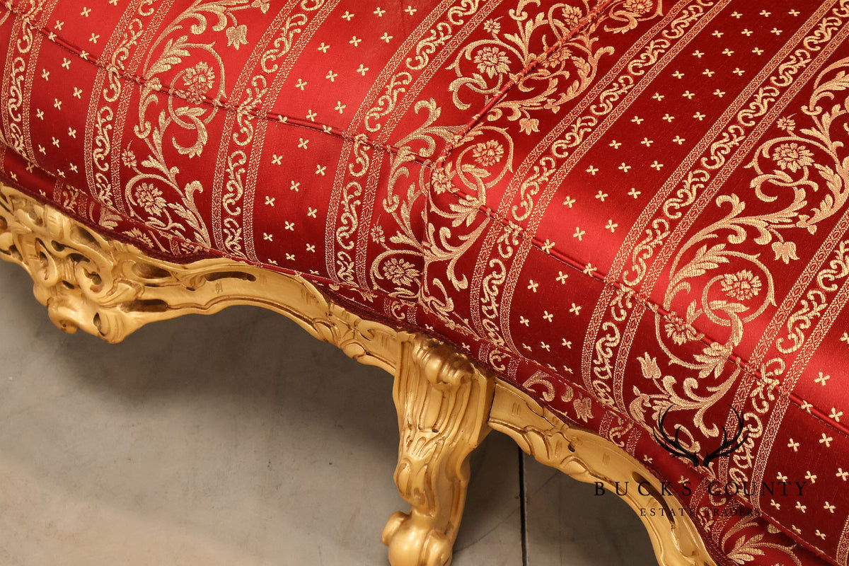 Baroque Style Giltwood Tufted Sofa