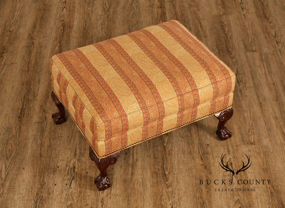 Parker Southern Chippendale Style Upholstered Ottoman