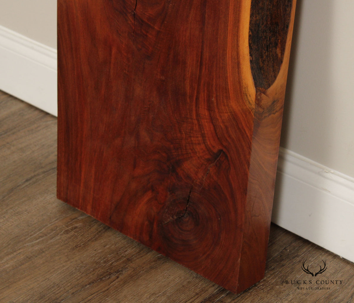 Mid Century Modern Style Live Edge Solid Wood Slab Wall Clock