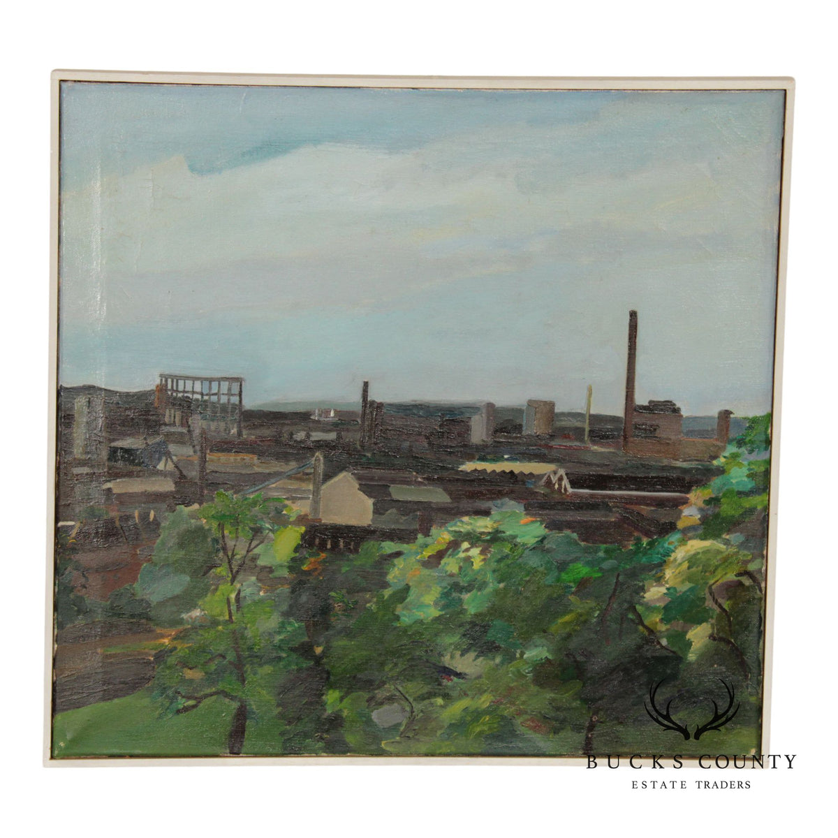 Ben Levene Original Oil Painting, Industrial Landscape