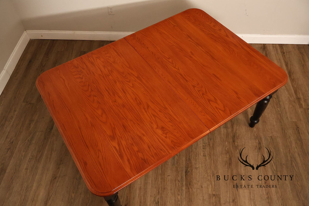 Farmhouse Style Oak Expandable Dining Table