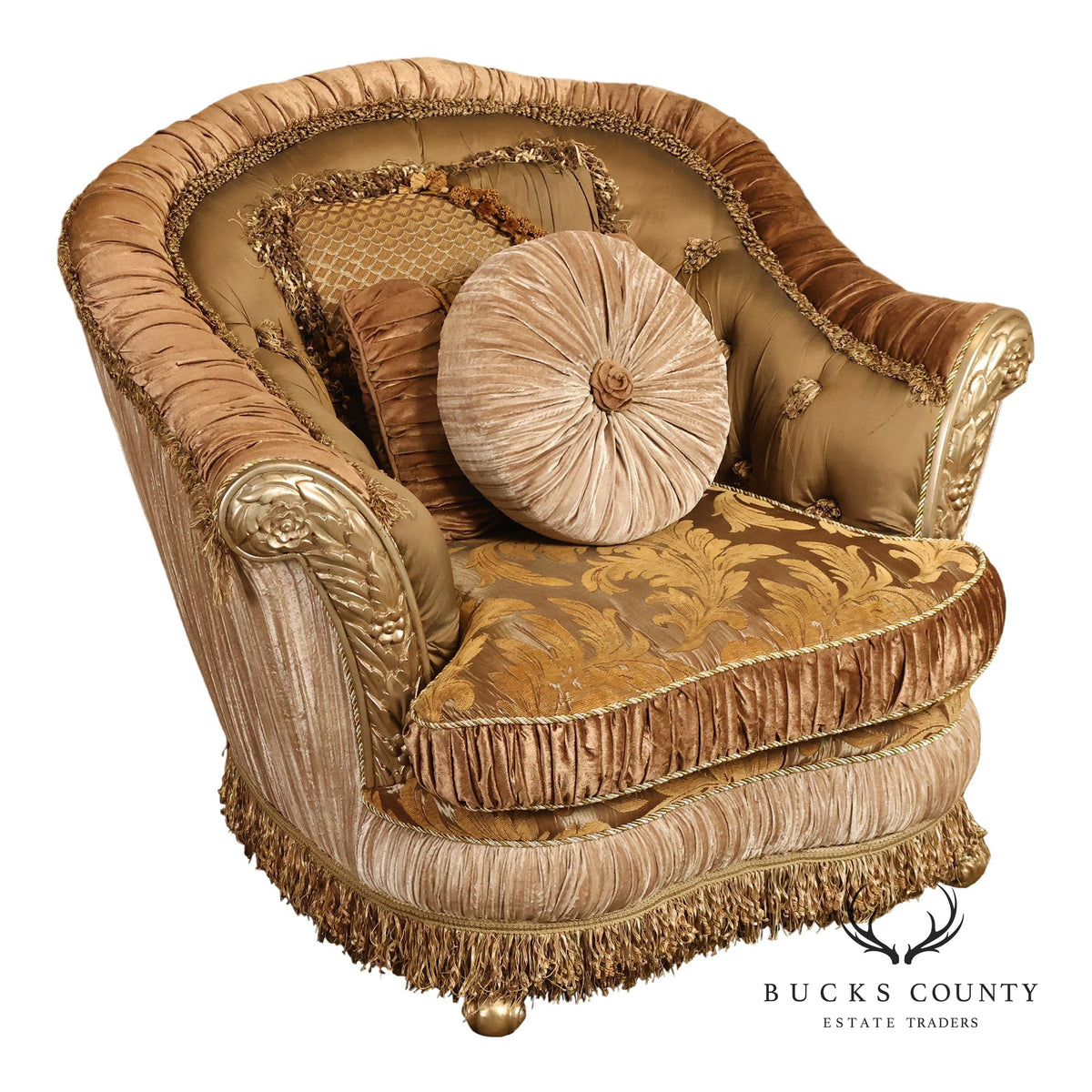 Italian Renaissance Style Upholstered Club Chair