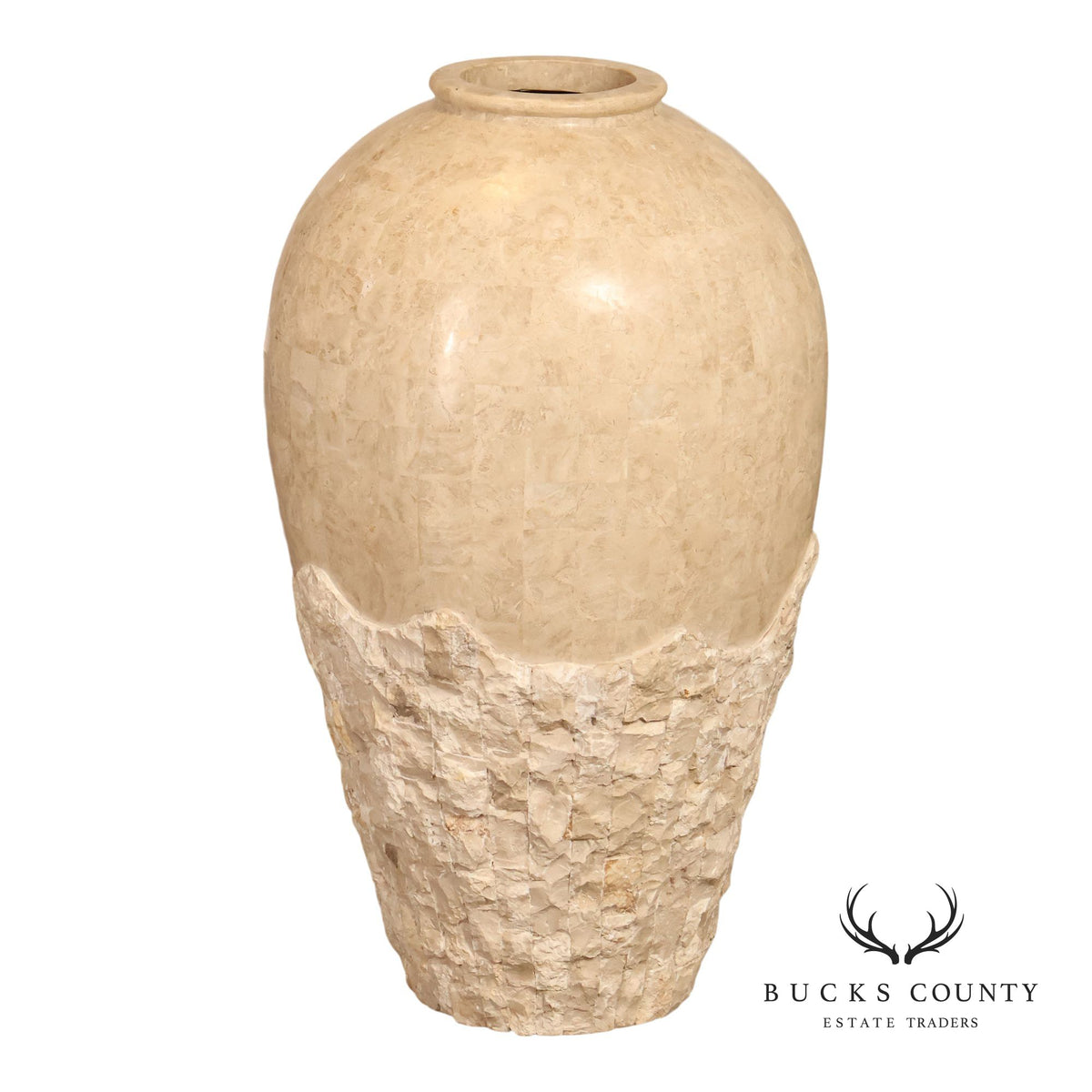 Contemporary Tessellated Stone Floor Vase