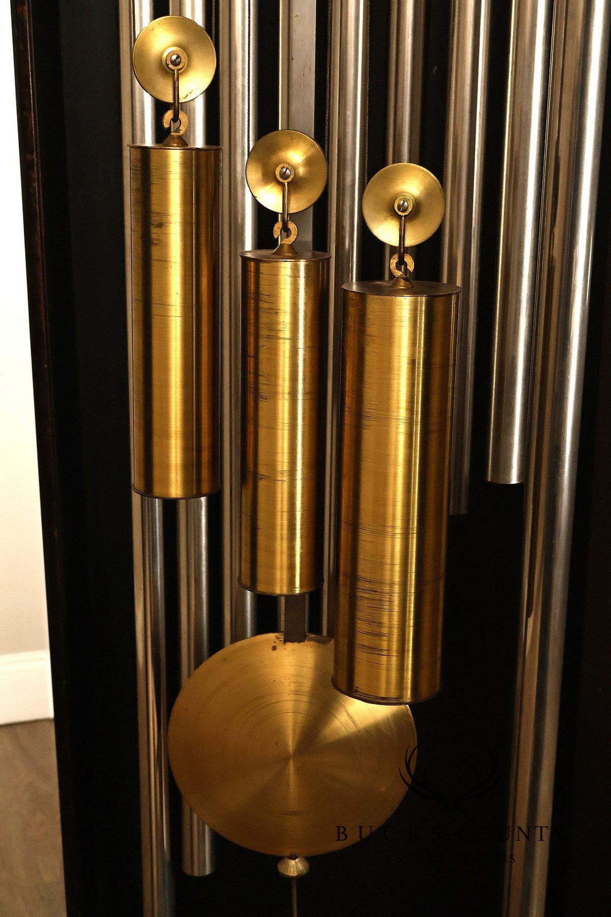 American Chime Clock Co Nine Tube Grandfather Clock with Moon Dial and Westminster Chime Movement